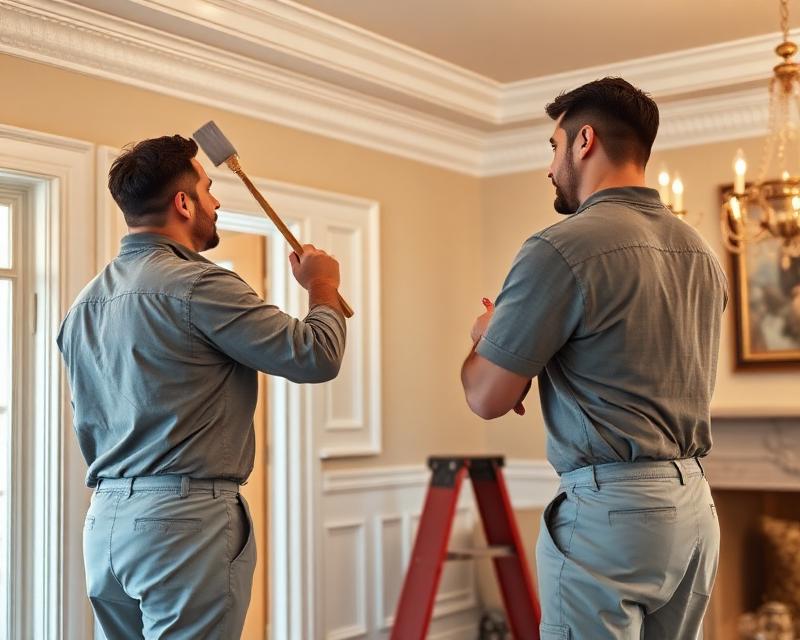 Painters working on trim detail